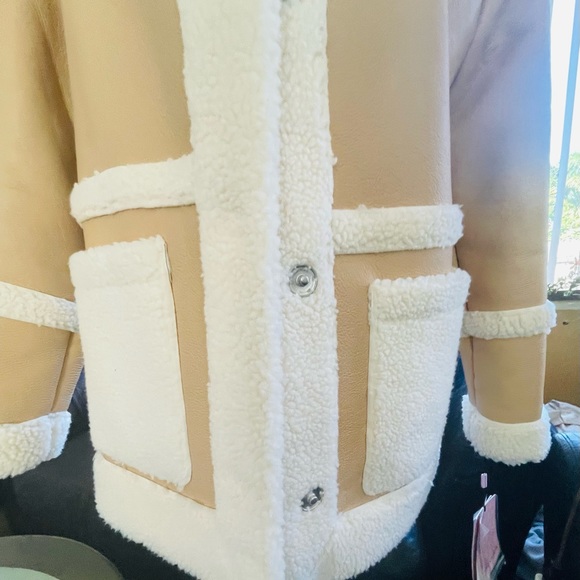 Avec Les Filles Darylane Faux-Shearling Faux-Leather Woman’s Coat Size M - Picture 10 of 16